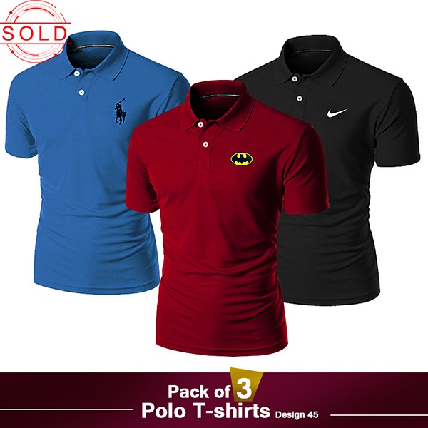 Pack of 3 Polo T-shirts Design 45